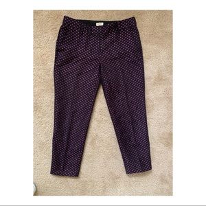 J. Crew Cropped Jacquard Skimmer Pants- 4
